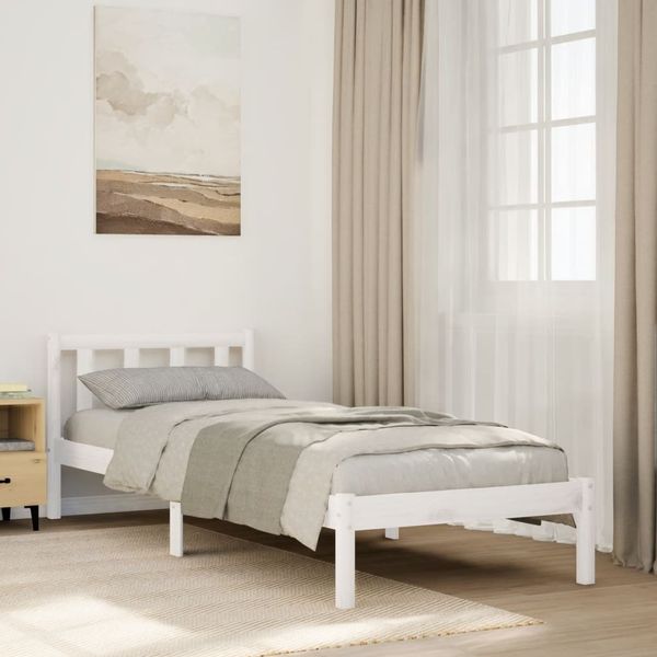 vidaXL Extra dlhá posteľ bez matraca biela 90x210 cm masívna borovica