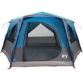 vidaXL Cabin Tent 7-Person 7-miestny Modrá 185T Polyester s PU náterom
