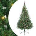 vidaXL Umelý predsvietený vianočný stromček Zelená 240 cm PVC