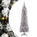vidaXL Umelý vianočný stromček Biela 180 cm PVC, kov a plast
