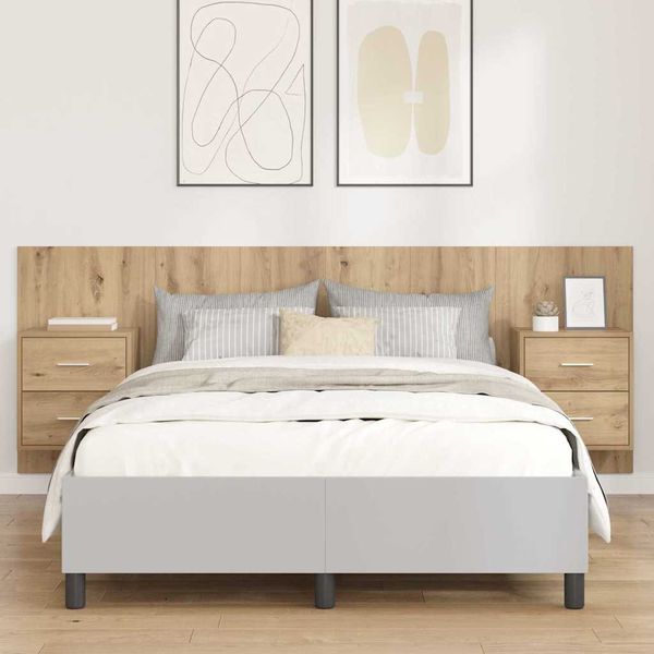 vidaXL Čelňa s kabinetom Nástenný 3 pcs Remeselný dub Kompozitné drevo