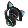 Słuchawki dla dzieci bluetooth led / kocie uszy, black / czarny