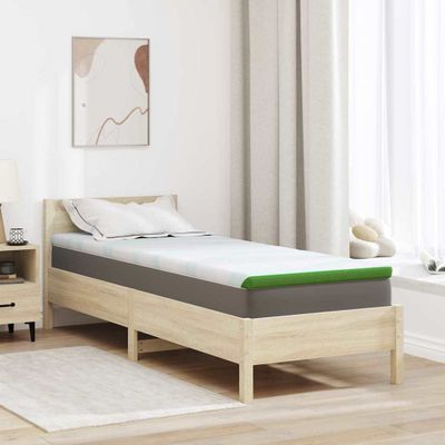 vidaXL Matracová podložka Biela a zelená 70 x 200 cm Jacquardová látka