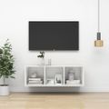 vidaXL Nástenná TV skrinka, lesklá biela 37x37x107cm, kompozitné drevo