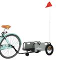 vidaXL Príves na bicykel, sivý, oxfordská látka, železo