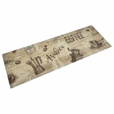 vidaXL Kuchynský koberec umývateľný Coffee hnedý 60x180 cm zamat