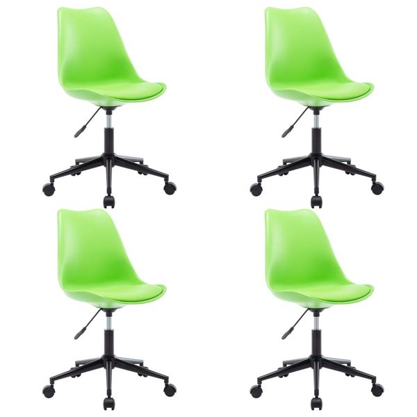 vidaXL Otočné jedálenské stoličky 4 ks zelené umelá koža