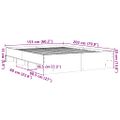 vidaXL Posteľný rám bez matraca dymový dub 150x200 cm kompozitné drevo