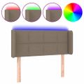 vidaXL Čelo postele s LED sivohnedé 103x16x78/88 cm látka