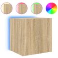 vidaXL TV nástenné skrinky s LED svetlami 2 ks dub sonoma 40,5x35x40cm