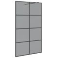 vidaXL Stena walk-in sprchy Čierna 115 x 195 cm tvrdené sklo