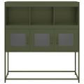 vidaXL Komoda olivovozelená 100,5x39x107 cm oceľ valcovaná za studena