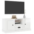 vidaXL TV skrinka lesklá biela 100x35,5x45 cm kompozitné drevo