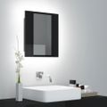 vidaXL LED kúpeľňová zrkadlová skrinka lesklá čierna 40x12x45 cm akryl