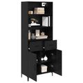 vidaXL Highboard Čierny dub 69,5 x 34 x 180 cm Kompozitné drevo
