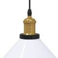 VidaXL Závesná lampa výškovo nastaviteľná E27 lesk biela Ø 22 cm kov