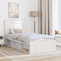 vidaXL Rám postele Biela 75 x 190 cm Masívne borovicové drevo