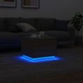 vidaXL Konferenčný stolík s LED svetlami dub sonoma 50x50x40 cm