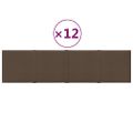 vidaXL Nástenné panely 12 ks hnedé 60x15 cm látkové 1,08 m²
