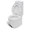 Stojaca toaleta a bidet, biela, keramika