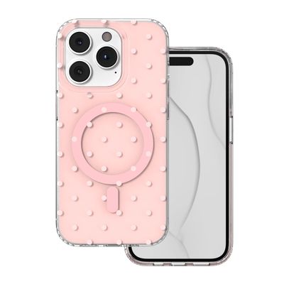 Bubble Dots Mag puzdro pre iPhone 14 Pro 6,1" ružové