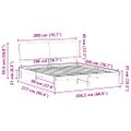 vidaXL Rám postele Hnedá a svetlo šedá 200 x 200 cm Borovicový masív