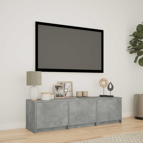 vidaXL TV skriňa s LED s LED Betónovo Sivá 140 x 34 x 40 cm
