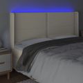 vidaXL Čelo postele krémové 203x16x118/128 cm umelá koža