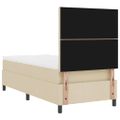 vidaXL Posteľ s pružinovým rámom Krémová 100 x 200 cm látka