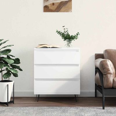vidaXL Komoda biela 60x35x70 cm spracované drevo