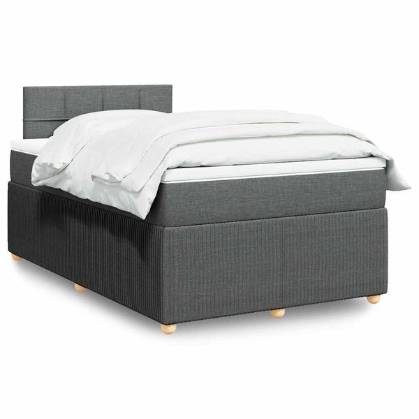 vidaXL Boxspring posteľ s matracom tmavosivý 120x200 cm látka