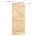vidaXL Posuvné dvere 95 x 210 cm Masívne borovicové drevo (neupravené)
