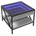 vidaXL Konferenčný stolík s nekonečnými LED sivý sonoma 50x50x38 cm