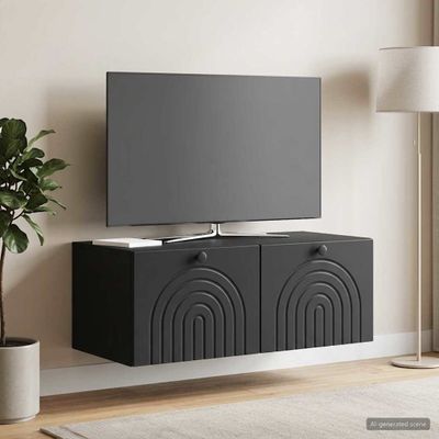 vidaXL Nástenná TV skrinka Čierna 78,5 x 41 x 30 cm Kompozitné drevo