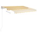 vidaXL Automaticky zaťahovacia markíza 300x250 cm žltá a biela