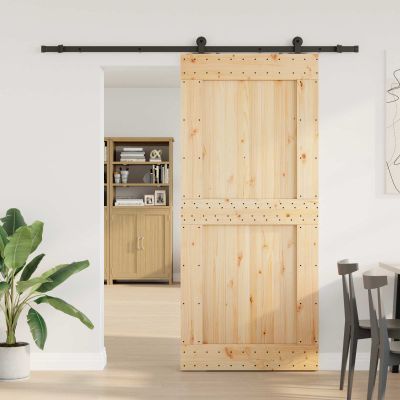 vidaXL Posuvné dvere NARVIK Prírodná a čierna 100 x 210 cm (213,5 cm)