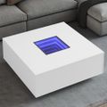 vidaXL Konferenčný stolík s nekonečnými LED biely 100x100x40 cm