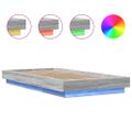 vidaXL Posteľný rám s LED svetlami sivá sonoma 100x200cm kompoz. drevo