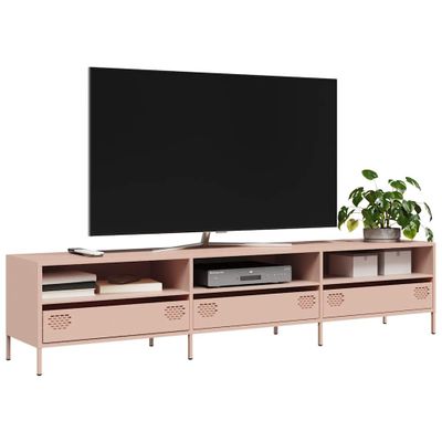 vidaXL TV skrinka ružová 202x39x43,5 cm oceľ valcovaná za studena