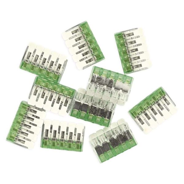 Páčková spojovacia svorka 5× 0,2–4 mm2, 10 ks