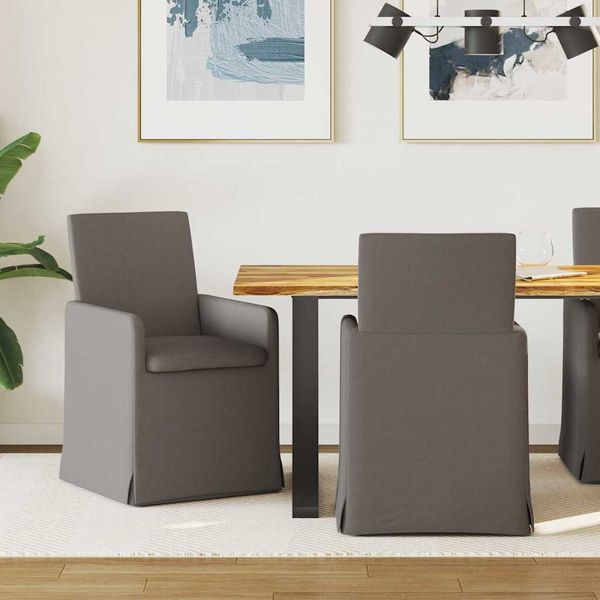 vidaXL Jedálenské stoličky 2 pcs Svetlosivá 57 x 67 x 95 cm Ľan