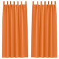 vidaXL Záclony na zatemnenie s krúžkami 2 ks Jasná oranžová Polyester