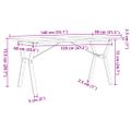vidaXL Jedálenský stolík v tvare Y 140x80x75,5 cm borovica a oceľ