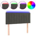 vidaXL Čelo postele s LED tmavosivé 100x5x78/88 cm zamat