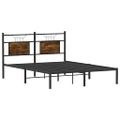 vidaXL Posteľný rám bez matraca dymový dub 150x200 cm kompozitné drevo