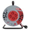 Prodlužovací kabel EMOS P19425 na bubnu 25 m / 4 zásuvky / červený / PVC / 230 V / 1,5 mm2