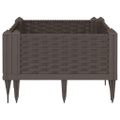 vidaXL Záhradný kvetináč s kolíkmi hnedý 42,5x42,5x28,5 cm PP