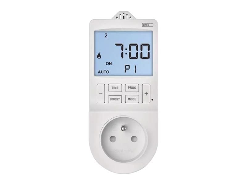 Termostat EMOS P5660FR zásuvkový s funkciou digitálneho časovača 2v1