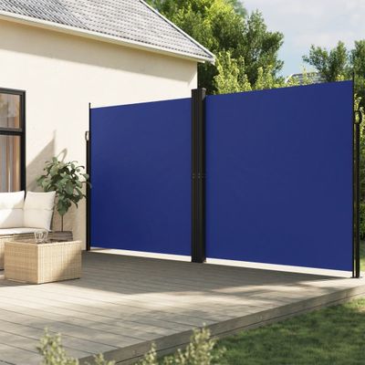 vidaXL Zaťahovacia bočná markíza, modrá 200x600 cm