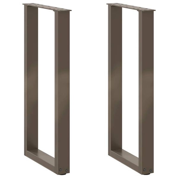vidaXL Nohy konzolového stolíka v tvare U, 2 ks, prírodná oceľ, 38 x (72-73) cm, oceľ
